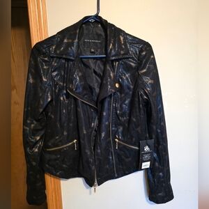 Rock & Republic Cheetah Moto style jacket Size Medium NEW!